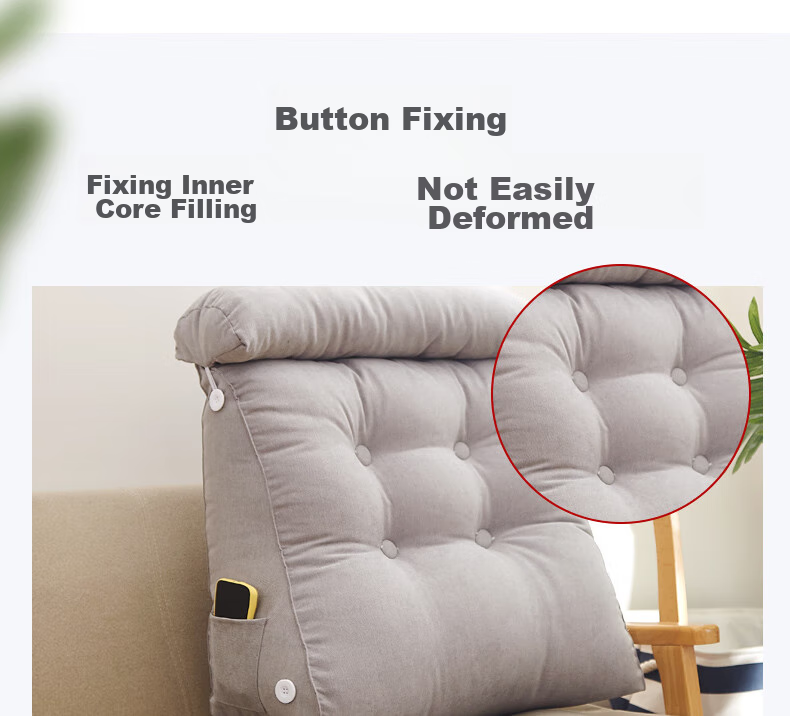 Hengyuanxiang Bed Head Triangle Cushion, Enlarged Car Backrest, Removable And Washable, Sofa Lumbar Support, Office Back Protection Pad, 55*25*50 11