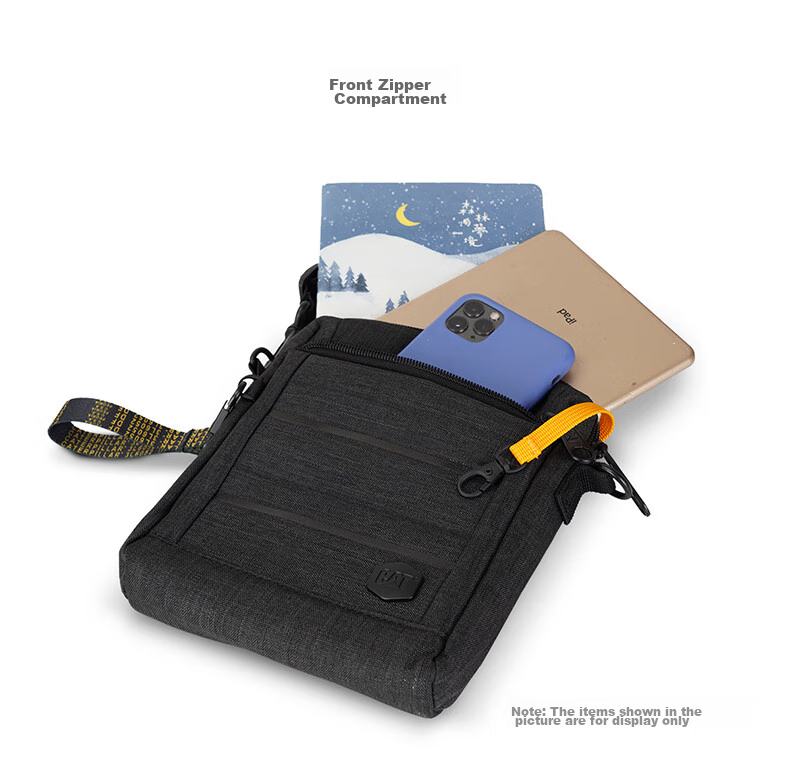 CAT Shoulder Crossbody Bag, Casual EVA Sports 7-Inch IPad Bag, Journalist Bag, Vertical Gift, Black, 84029 5