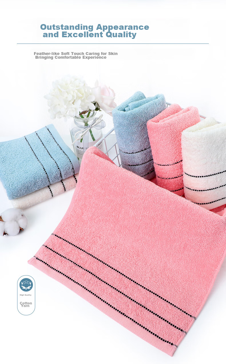 Grace Pure Cotton Towels, Adult Home Use Lint-Free Xinjiang Cotton Bath Face Towels for Men And Women, 3-Pack Sports Towels 3