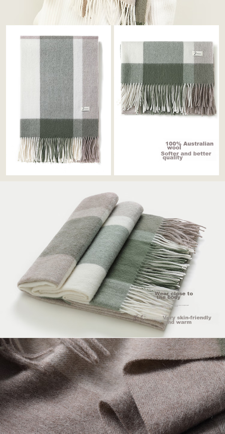 JIUMU Pure Wool Scarf for Women, Autumn And Winter Neck Warmer, Ladies' Warm Shawl, Gift for Women on National Day Or Birthday, Gift Box Packaging 8