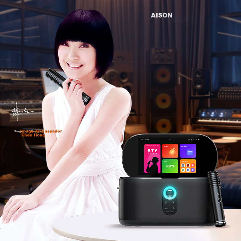 Aichang (AISON) K50K Karaoke Machine, Three-Year Membership Version, Home KTV Microphone All-In Outdoor Picnic Camping Song Selection Machine Musical Instrument Speaker Gift