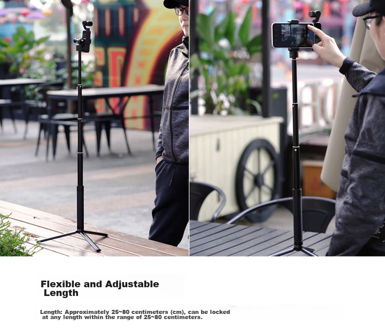 MAXCAM Compatible with DJI OSMO POCKET 2 Pocket Camera Accessories, Aluminum Alloy Tripod Extension Rod, Selfie Stick, Phone Mount, Portable Extendable Stand 5