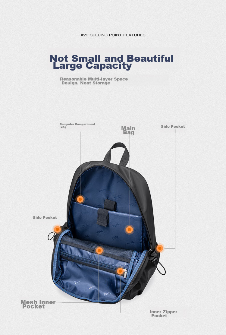 POLO Business Backpack for Men, Travel Backpack, School Bag, 14/15.6-Inch Laptop Bag, Business Trip Bag, Birthday Gift 10