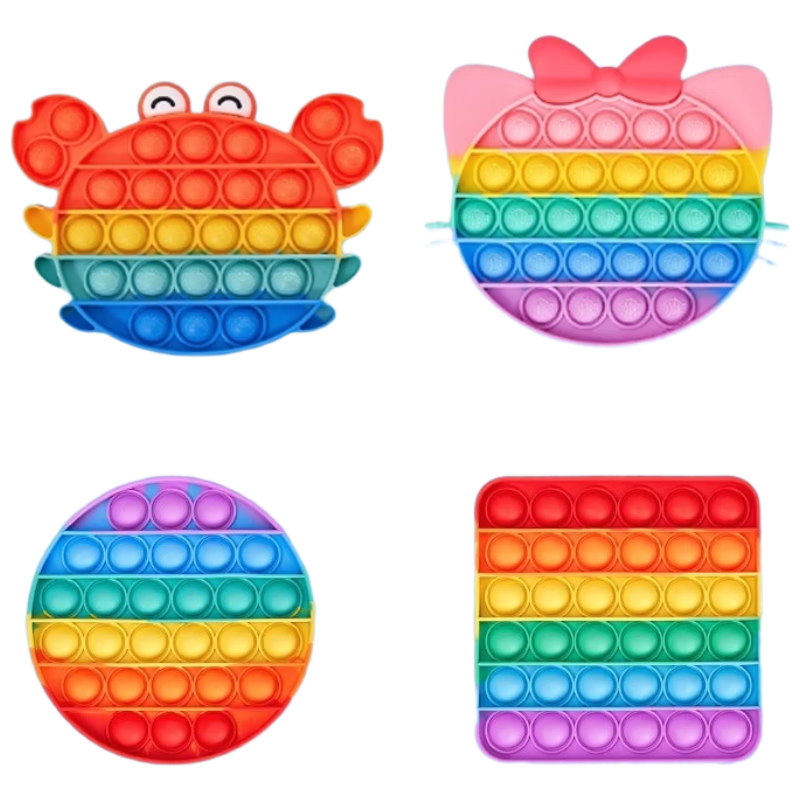 Leleyu Children's Rainbow Press Toy Early Education Educational Toy for Babies 0-1 Year Old Finger Press Toy for 6-8 Month Infants