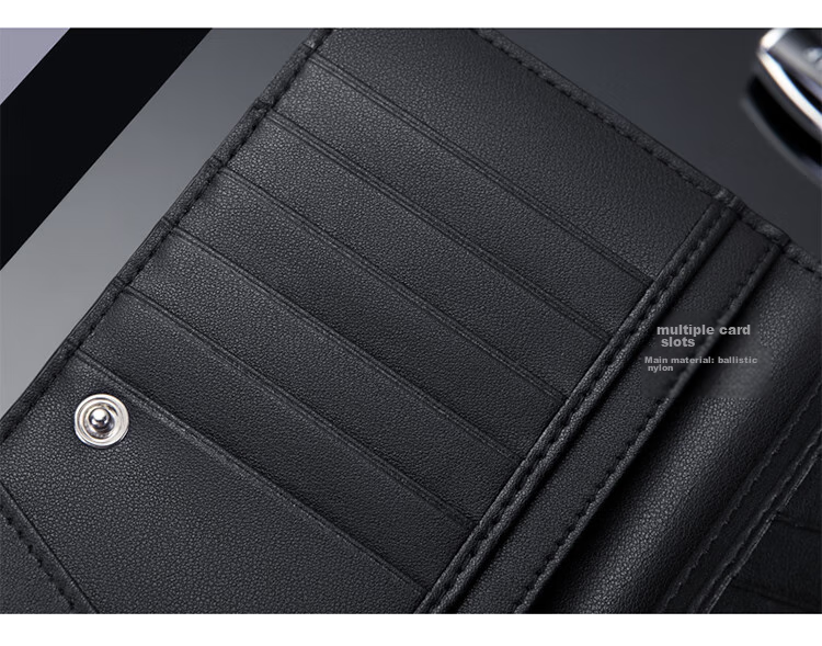 GOLF Men's Wallet, Multi-Card Slots, Long Wallet, Vintage Printed Design, 11 Card Slots, Casual Large Capacity Leather Wallet, Horizontal Style Billfold, Business Money Clip, 5V768385J, Black 22