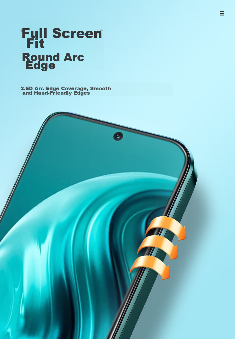 LLUNC [2-Pack] Tempered Glass Screen Protector for Huawei Enjoy 70 Pro, Full Coverage Ultra-Thin All-Glass Protective Film, Shatterproof Anti-Fingerprint Screen Film 4
