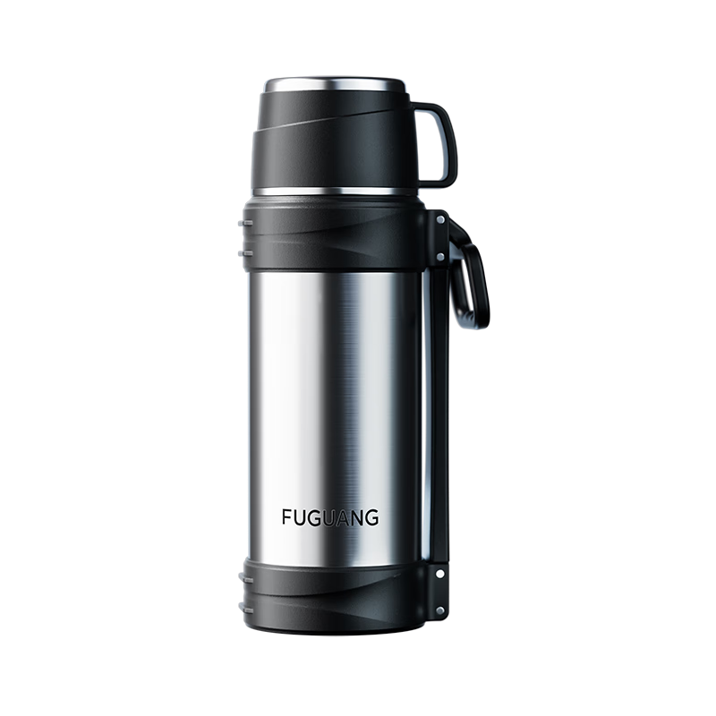 Fuguang Insulated Bottle, 304 Stainless Steel, Large Capacity, Keeps Warm Water, Car-Mounted, Vacuum Insulated, Outdoor Travel Bottle, Portable, 2000ML