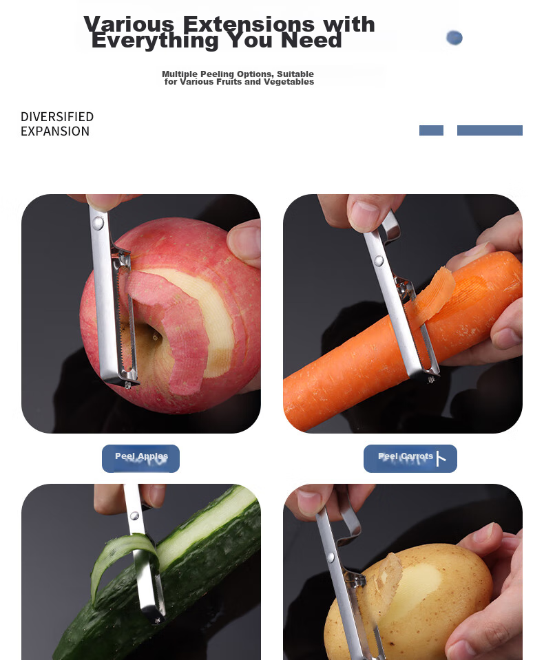 BJ Peeler, Kitchen Peeling Tool, Peeling Knife (Set of Two) 6