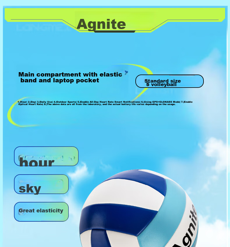Deli No. 5 Standard Volleyball for Middle School Entrance Exam, Children's Indoor Training, Beach Volleyball, Blue And White 1