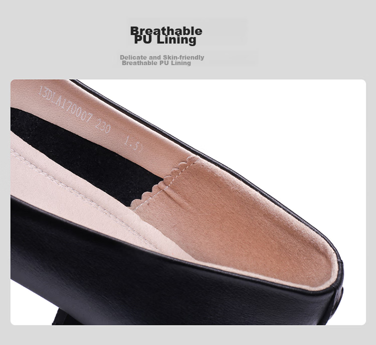 Qiangren Women's High Heels, Single Shoes, 5CM Thick Heel, Professional Business Shoes for Women, JDA170007, Black, Size 39 8