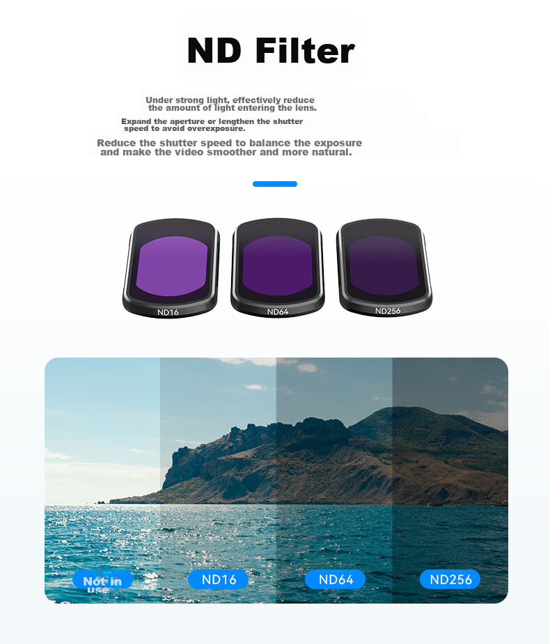 TELESIN Compatible with DJI Pocket 4/3, CPL ND16/64/256 Filter Set, Neutral Density Filters 5