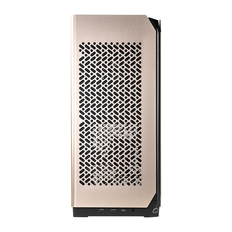 CoolerMaster NCORE100MAX Champagne Gold ITX Case Power Supply Combo with V850SFX Gold Fully Modular Power Supply & 120mm Thick Radiator Water Cooler