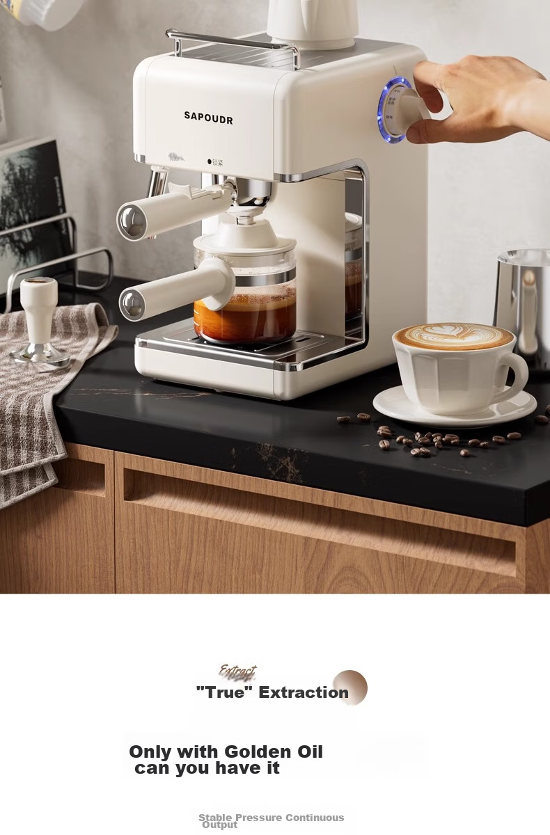 Saipuda EA39 Home Semi-Automatic Coffee Machine Small Italian Style Milk Frother American Office Dormitory All-in-One Grinder Black JD Self-Operated 5