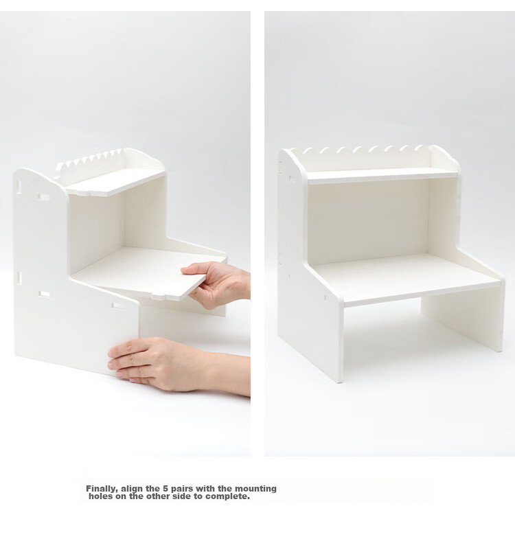 Ourunzhe Storage Rack, Desktop Organizer Shelf, Multi-Layer Storage Rack for Cosmetics, Small Shelf, White Double-Layer Medium Size 12