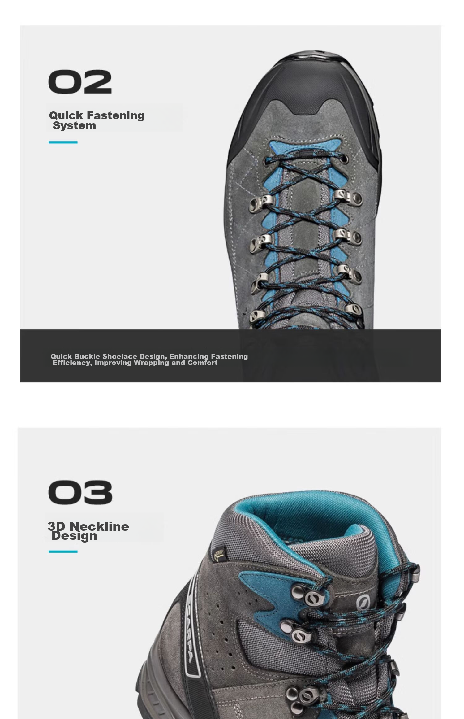 SCARPA Gengrenboqi Trekking Kailash Men's Waterproof Hiking Outdoor Mountaineering Shoes 61056-200 43N 16
