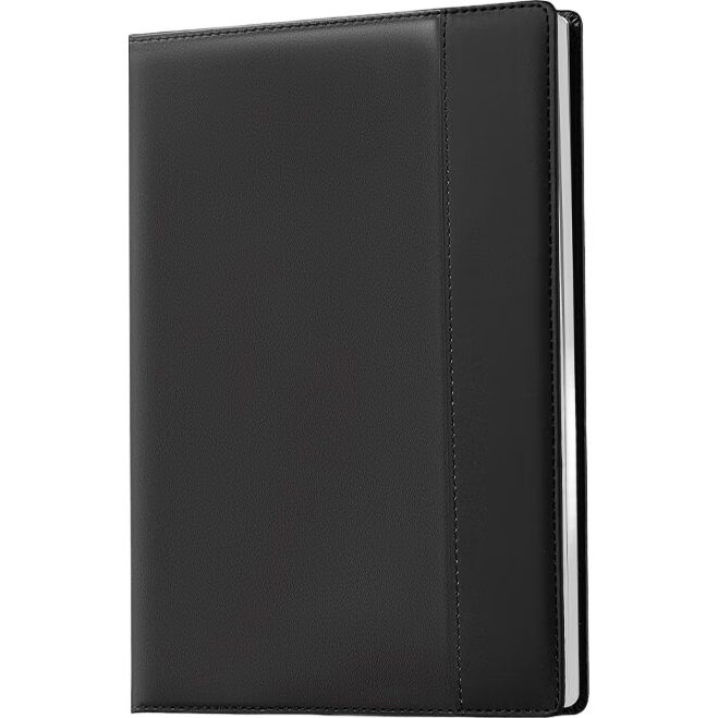 Deli 32K/160 Sheets Notebook Leather Cover, Journal, Planner, Diary, Soft Copy Book, Black 7922