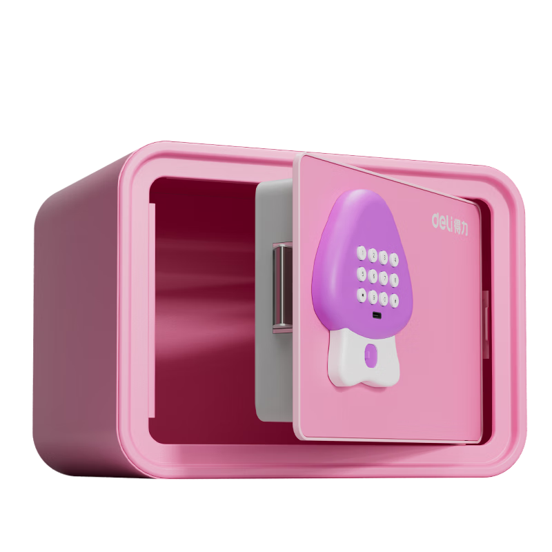 Deli Children's Toy Piggy Bank with Electronic Password Safe Deposit Box, Birthday Gift for Boys And Girls, Christmas Present, Deposit And Withdrawal Function, Pink with Stickers Included