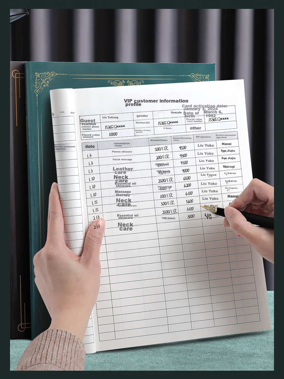 Jiaranheng Member Registration Book, Beauty Salon Customer File A4, Client Management Manual, VIP Information Registration Form, Hair Salon Manicure Eyelash Customer Record Book, Customized, Premium Light Gray 14
