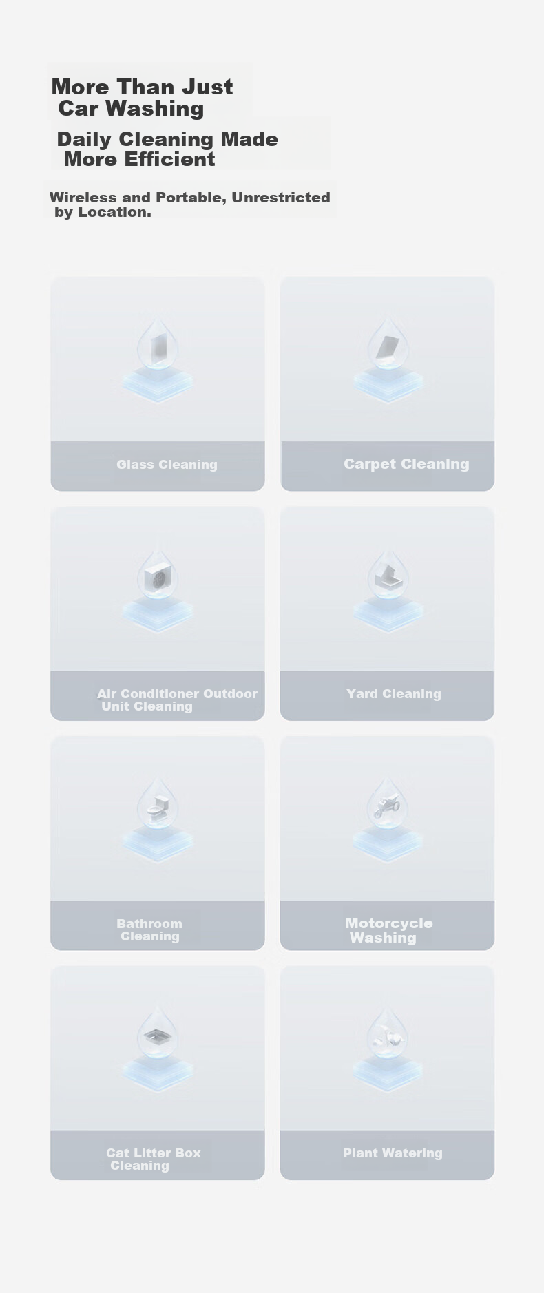 Mijia Xiaomi Wireless Car Washer, Multi-Functional Household Lithium Battery High-Pressure Car Washing Electric Water Gun, Portable Car Washing Machine 9