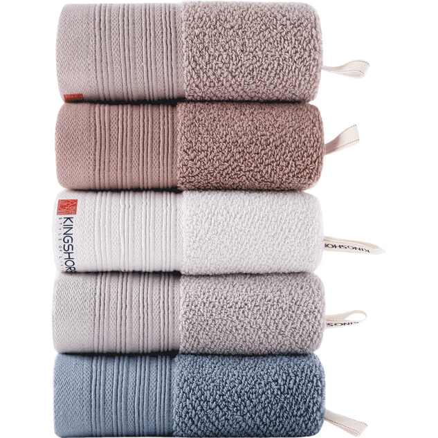KING SHORE Small Cotton Towel, Pure Cotton Large Handkerchief for Face Washing And Hand Drying, Adult Class A All-Cotton Sports Thickened Face Towel, 5 Pieces