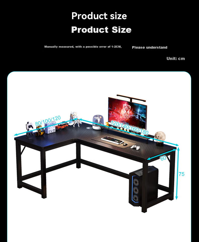 Xinyouliangjia Computer Desk, Office Desk, Corner Combination, Home Study Table, L-Shaped Desk A029, 120*80cm 10
