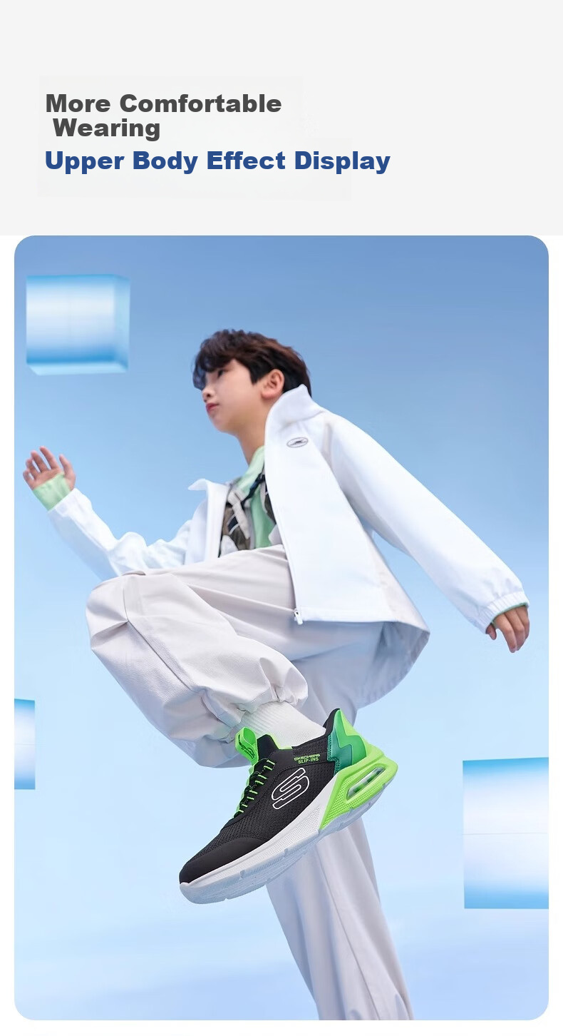 Skechers Children's Comfortable, Stable, Lightweight Sports Shoes for Boys, Fashionable Versatile Classic Casual Sneakers 403890L 27