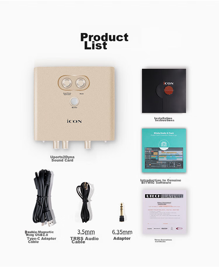 Aiken ICON Uports2 External Aiken Sound Card Kit, Compatible with Mobile Phones And Computers, Network Karaoke, Live Streaming, Shouting, And Recording Microphone, Sound Card Equipment Set 11