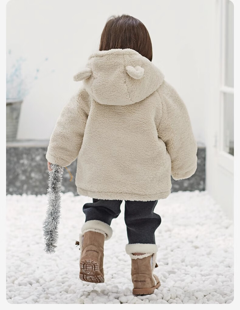 DAVE & BELLA Girls Plush Padded Winter Coat Cute Toddler Baby Thick Cotton Jacket 1