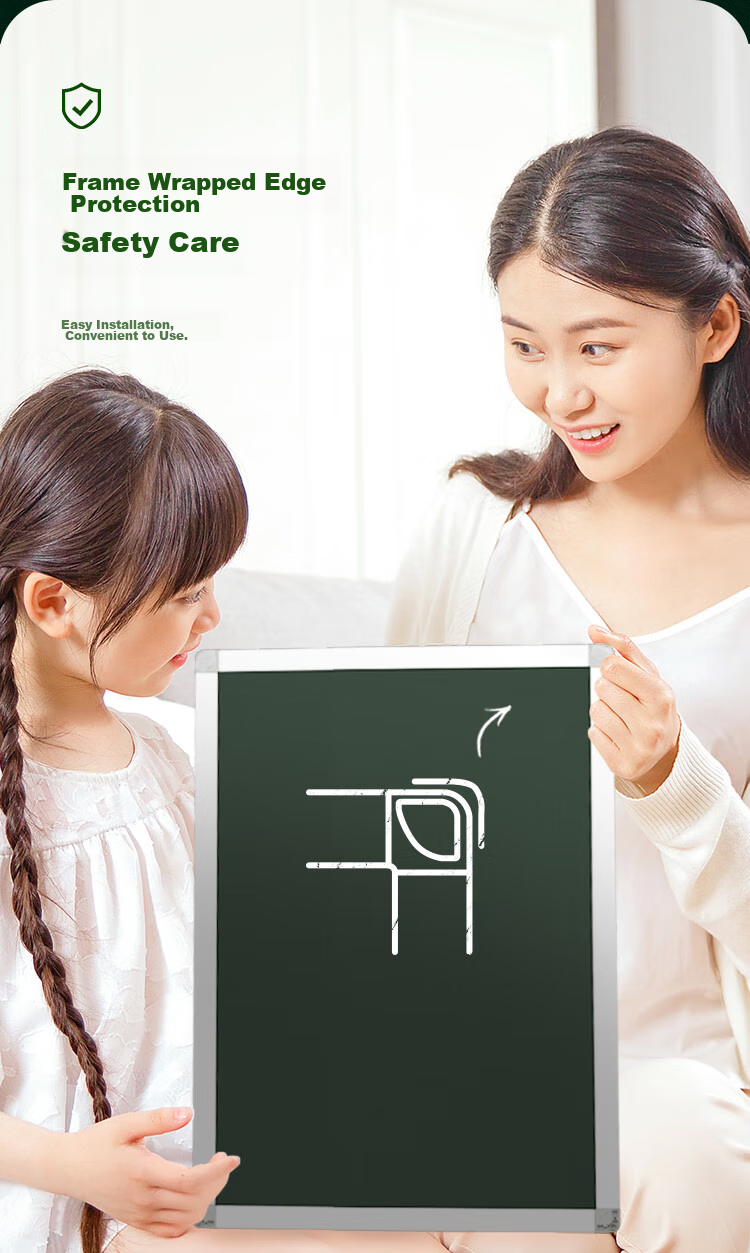 Bibiniu 60*90cm Wall-Mounted Green Board, Student Home Whiteboard Writing Board Single-Sided Chalkboard BBND-G6090 6