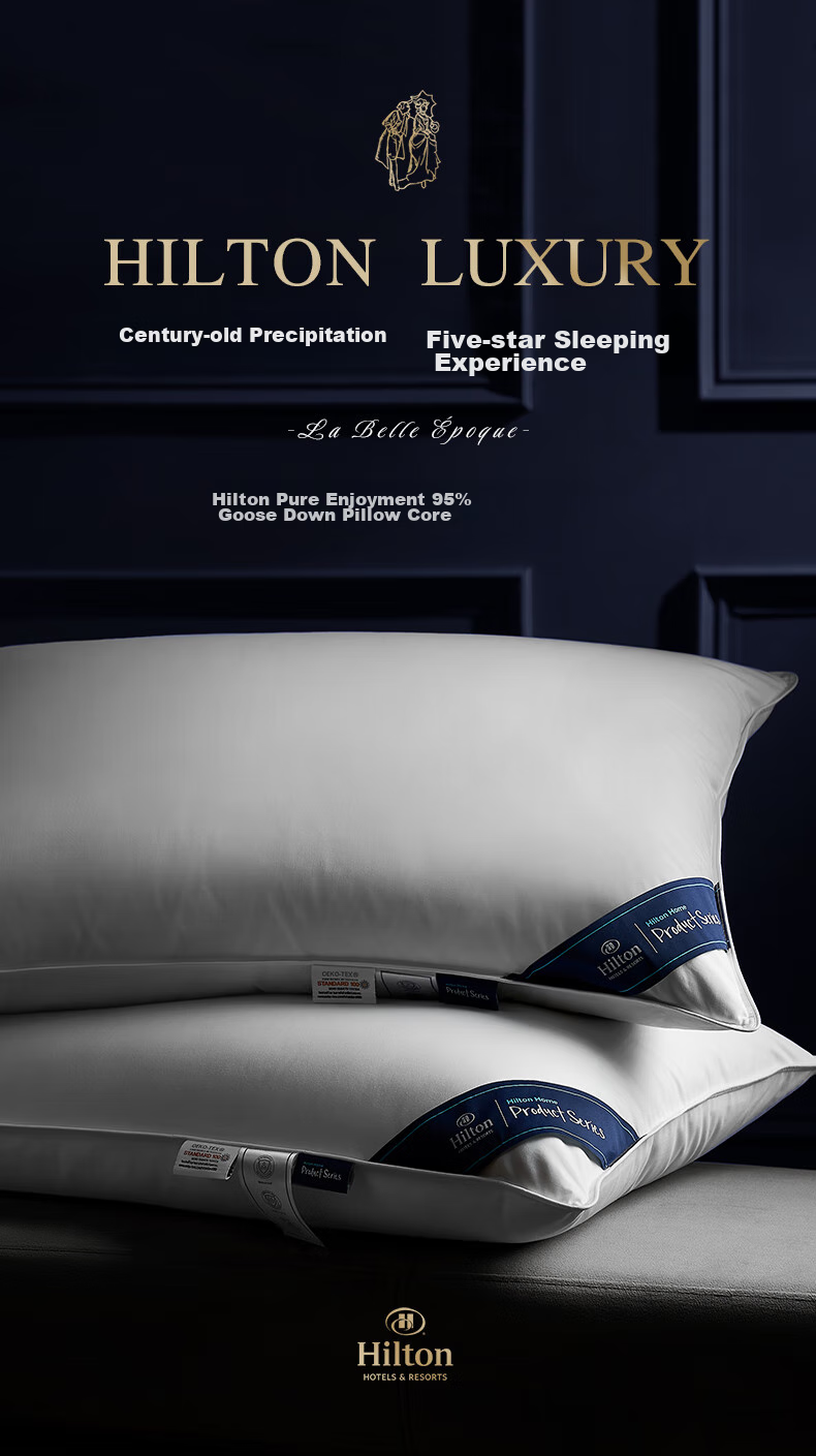 Canasin Hilton Hotel down Pillow, 95% Hungarian White Goose Down Pillow Core, Single Pack, 74*48cm High Pillow 1
