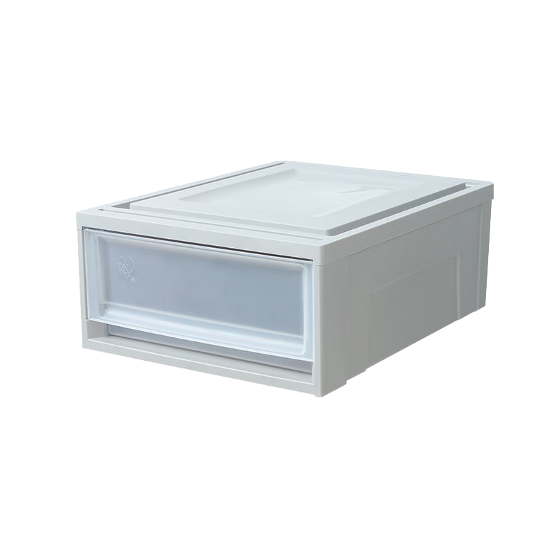 IRIS Plastic Large Drawer Storage Box for Clothes And Toys, 28L Gray, 1 Pack, 450S