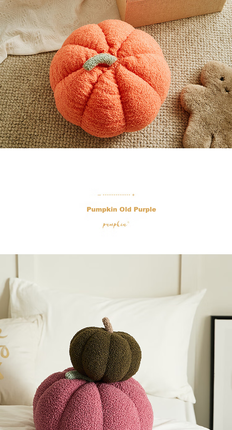 Pierre Cardin Nordic Instagram-Style Cute Pumpkin Plush Pillow Creative Living Room Sofa Cushion Bedside Decoration - Yellow 12