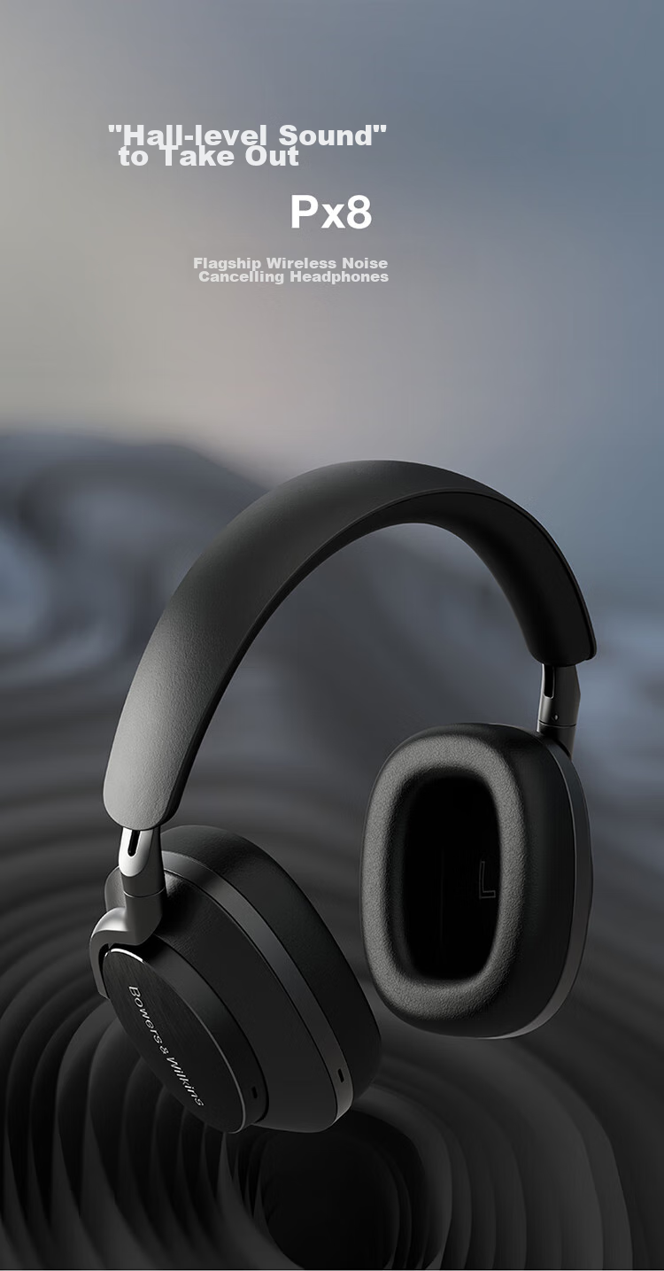 Baohuaweijian Px8 [Price Protection Double 11] Wireless HiFi Over-Ear Bluetooth Headphones, B&W Smart Active Noise Cancellation High-Fidelity Music Headset Gift S2, Sand Brow 1