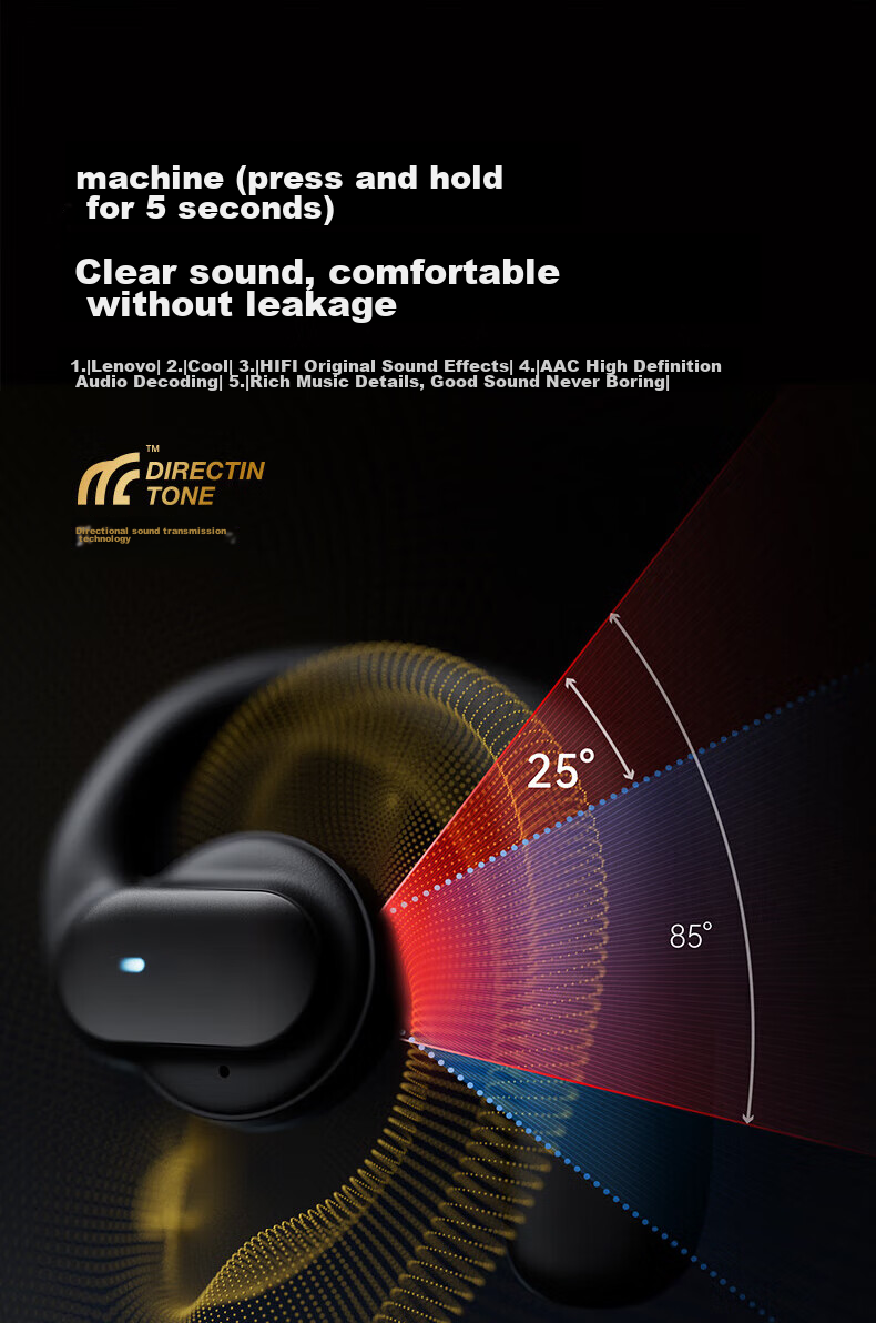 Dacom FreeBeats Sports Bluetooth Headphones, Non-In Open-Ear Headphones, Wireless Ear-Hook Air Conduction Headphones for Running, Suitable for Men And Women, Compatible with Apple, Huawei, Xiaomi, Orange 15