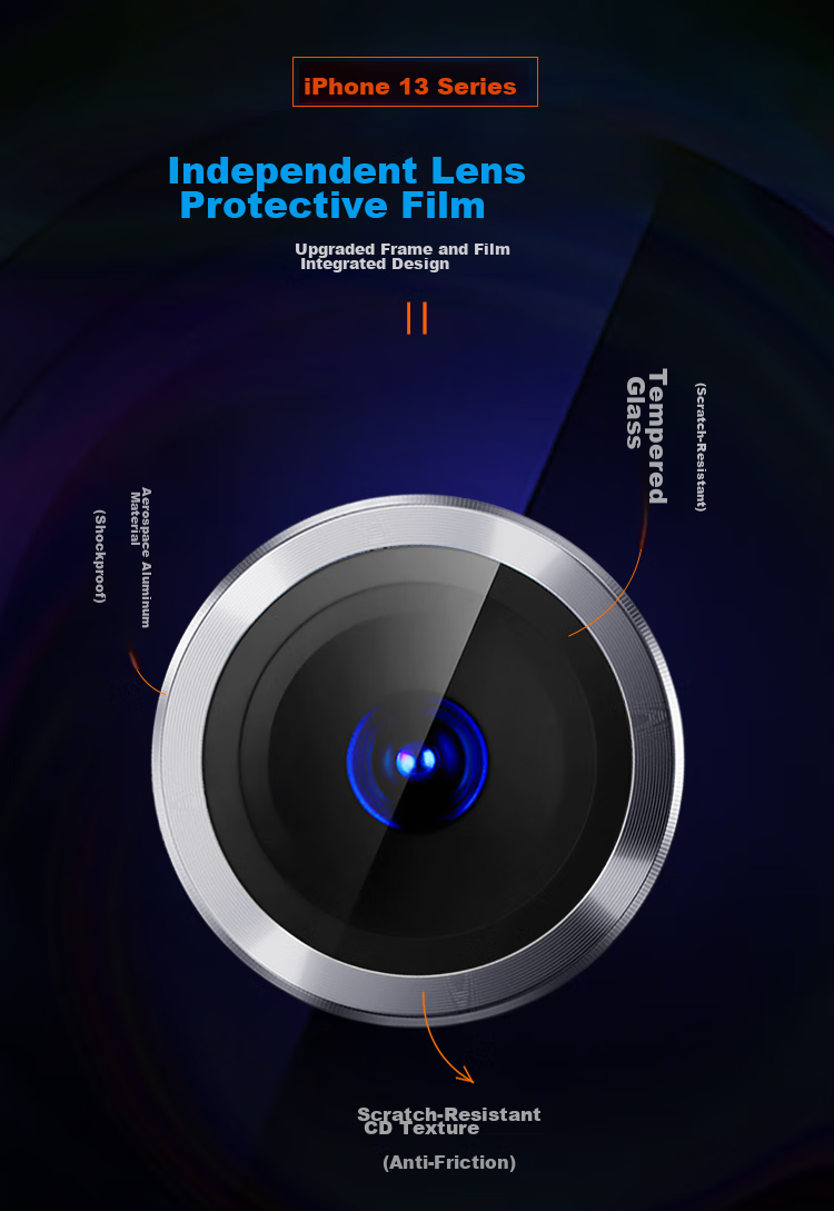 ESCASE IPhone 13 Pro Max/13 Pro Camera Lens Protector for IPhone 13 Pro/13 Pro Max, Metal 3 Blue Sapphire Rear Camera, High-Definition Wear-Resistant Eagle Eye Graphite Gray 1