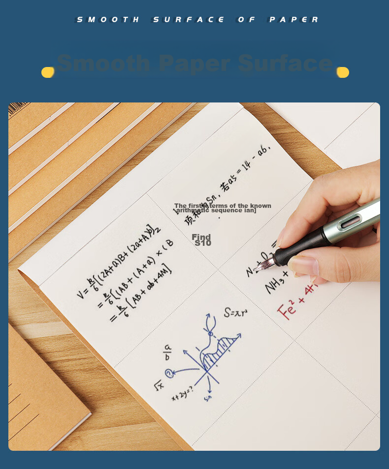 DiLe Small 22K Partition Draft Notebook Elementary School Blank Thickened Beige Paper Protector Middle And High School Math Practice Calculation Paper 40 Sheets/book STXBB Exercise Pen One Box 4269 10 Books 6