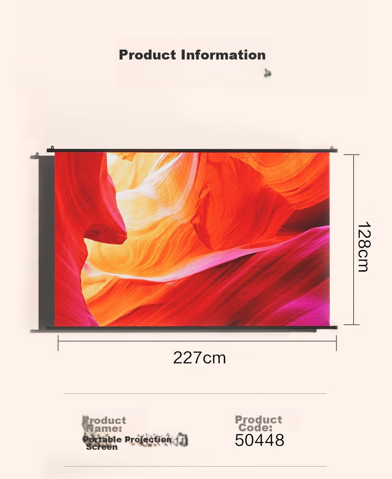 Deli 100-Inch 16:9 White Plastic Wall-Mounted Simple Projector Screen, Projection Screen, Compatible with Jianuo, XGIMI, Dangbei, Xiaomi Projectors Screen 50448 15