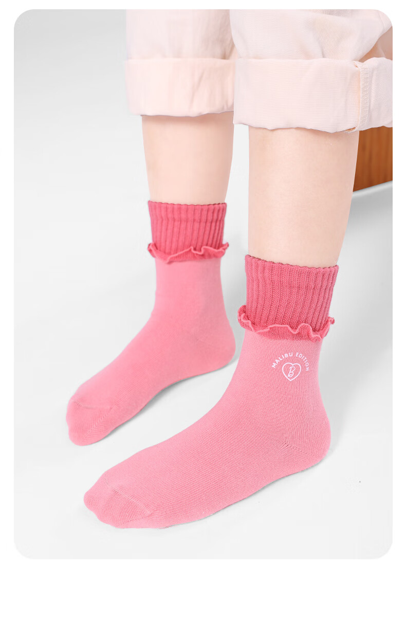 Barbie Girls' Socks, Cute Mid to Big Kids Cotton Short Socks, Spring And Autumn Girls' Student Mid-Calf Socks, Children's Seamless Cotton Socks 11