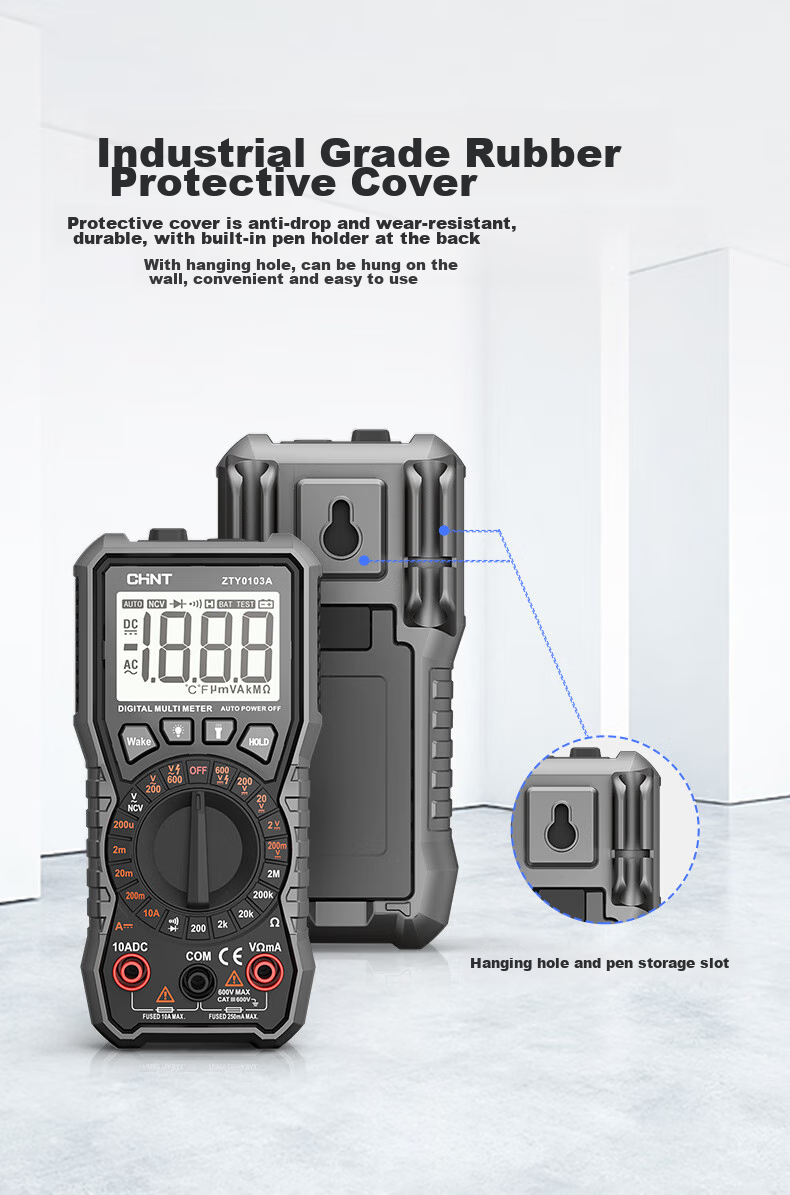 CHNT Multimeter, High-Precision Digital Intelligent Burn-Proof Portable Multi-Function Universal Meter, Electrician Repair-Specific Ammeter 8