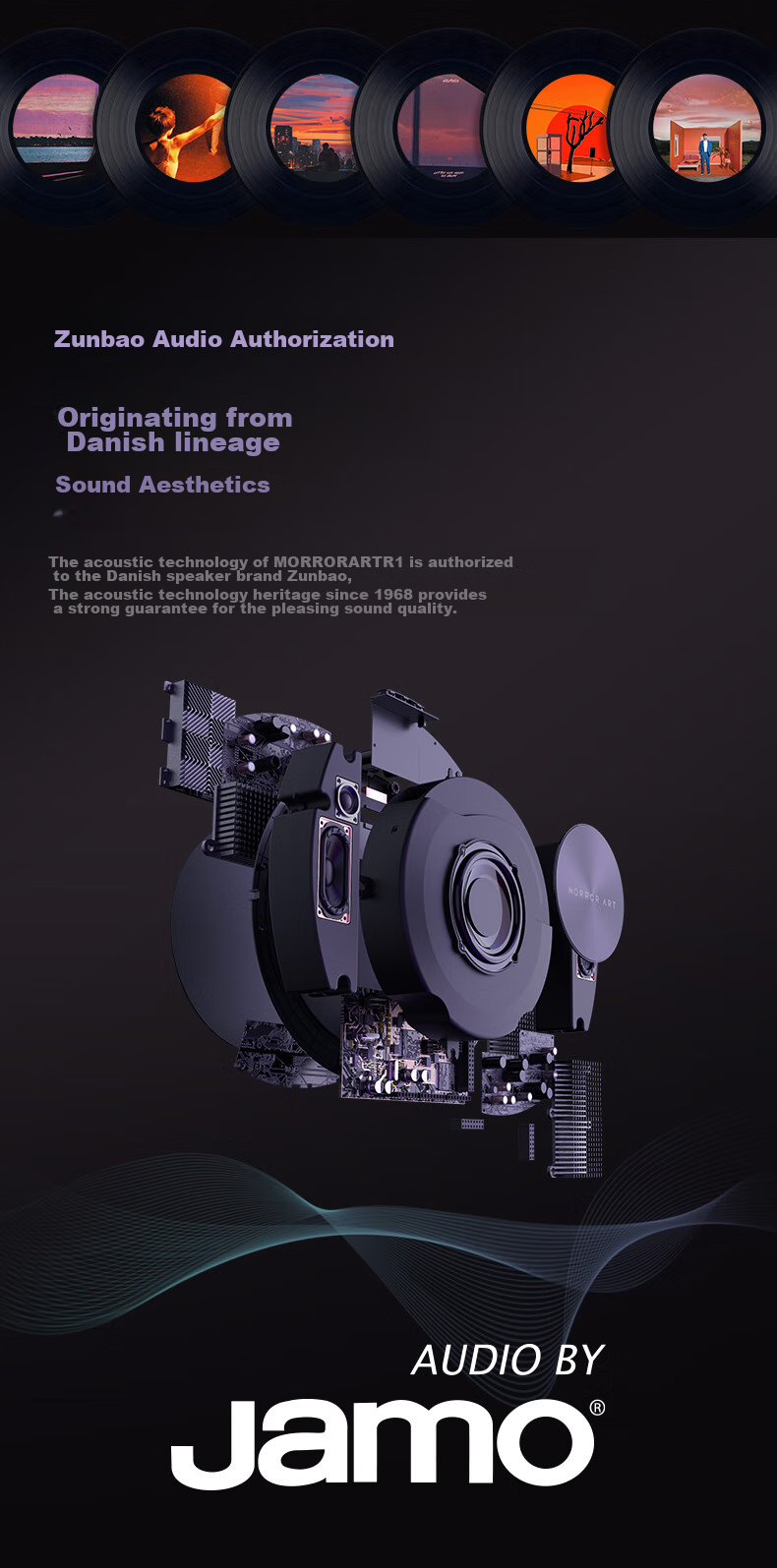 MORRORART R1 Wireless Bluetooth Vinyl Record Lyric Speaker Home Audio Black Vinyl Floating Subtitles Living Room Bedroom NetEase Cloud Music Collaboration Birthday Gift National Subsidy Deep Blue 4