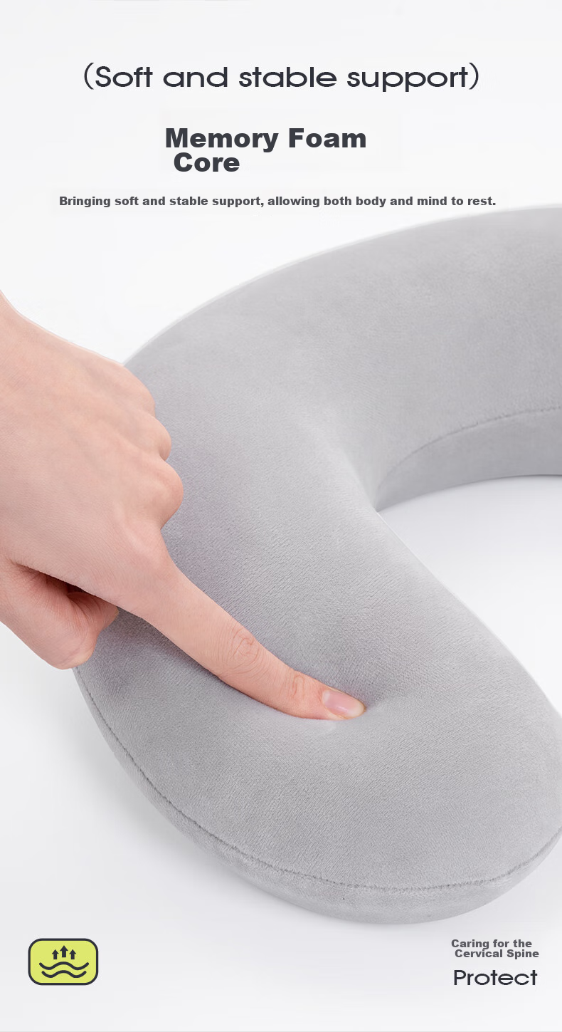 JAGO U-Shaped Neck Pillow, Cervical Pillow, U-Shaped Neck Support Pillow, Airplane Travel Headrest, Memory Foam Nap Pillow, Cervical Spine Pillow, Beige 5