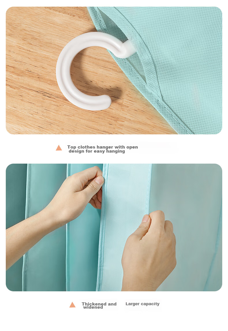 JEKO&JEKO Clothing Dust Cover, Dust Bag Set of 10, for Coats And Down Jackets, Garment Storage Bag, Transparent Clothes Cover, Hanging Bag, Blue 15