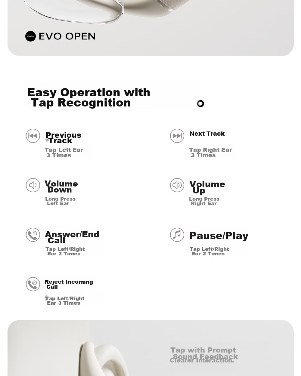EDIFIER Evo Open Bluetooth Headphones, Open-Style Sports Earphones, Long Battery Life, Comfortable And Secure Fit, Spatial Audio, Call Noise Reduction, Mother-Of White, Graduation Gift 27