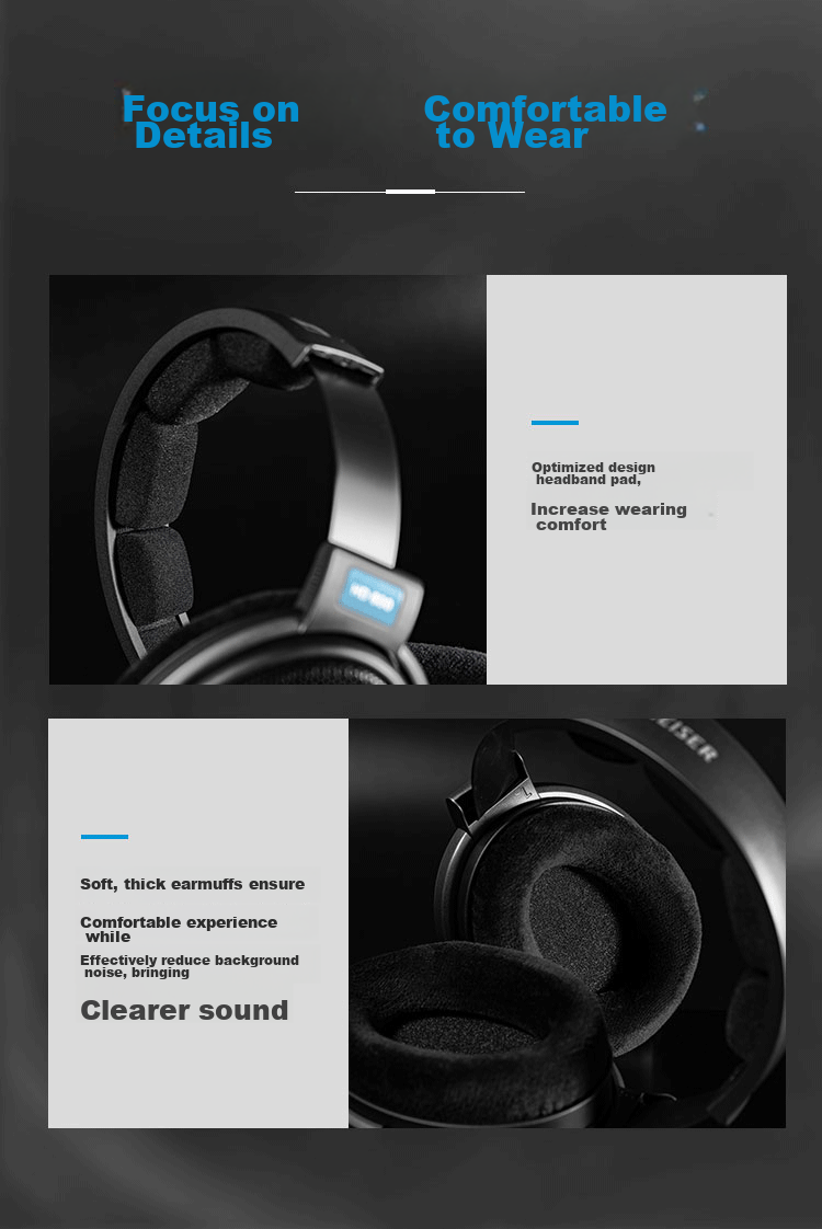 Sennheiser HD600 Over-Ear High-Fidelity HIFI Headphones, Open-Back Wired Gaming Headphones, Gift 4