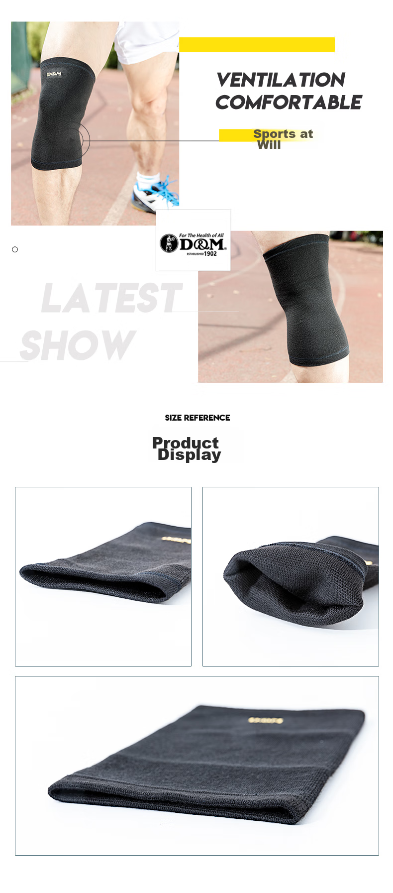 D&M Japanese Imported Knee Brace Professional Sports Knee Support for Men And Women, Suitable for Basketball, Running, Hiking, Badminton, Meniscus Protection, Single Piece 11