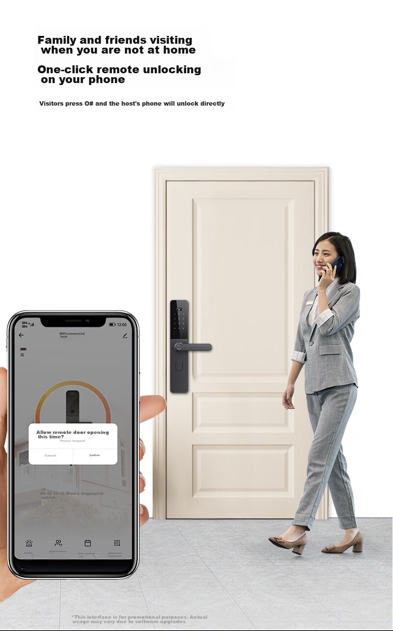 Juexiang Smart Door Lock, Password And Fingerprint Lock, Semi-Automatic Anti-Theft Lock for Homestays And Apartments, Wooden Entrance Doors, Home Electronic Lock, B50 7