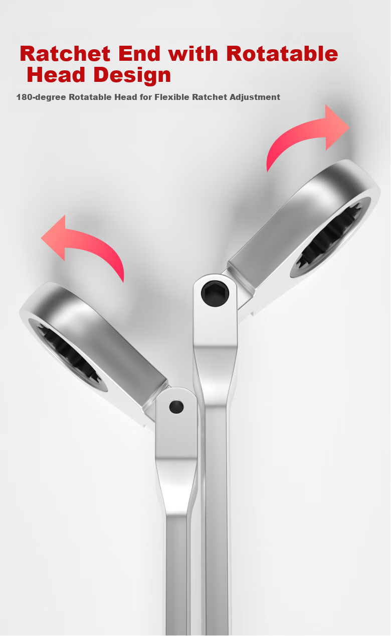 Chengyang Labor-Saving Dual-Head Ratchet Wrench, Quick-Release Spanner, Bidirectional Multi-Functional Open-End Plum Blossom Mirror-Finish Wrench 3