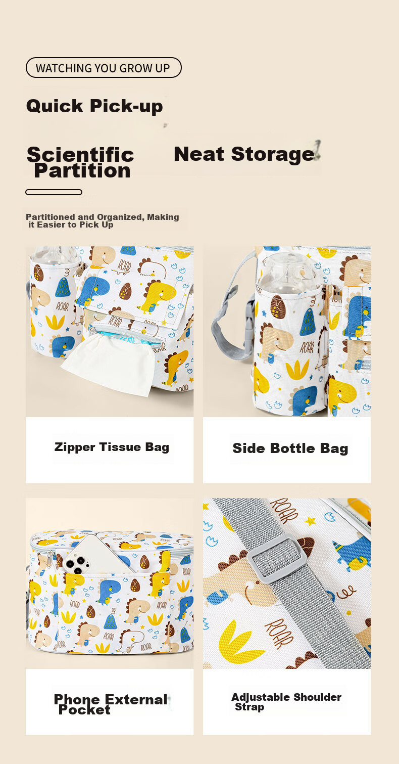 Nanjiren Stroller Bag, Carriage Bag, Mommy Bag, Handheld Shoulder Bag, Baby Multi-Functional Outdoor Bag 7