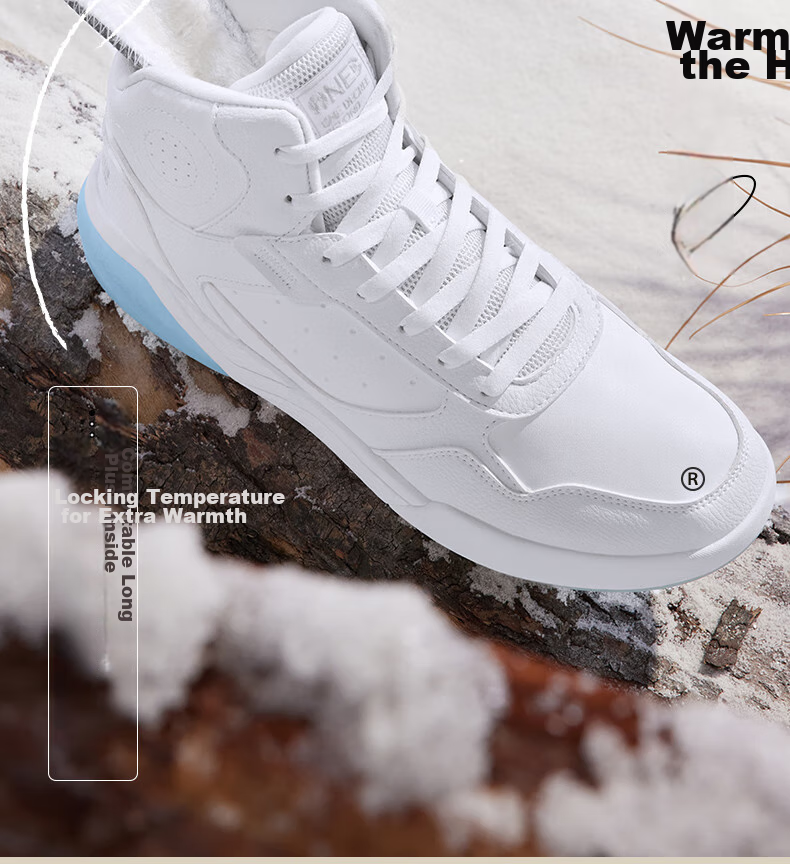 361° Men's Sports Shoes, Autumn And Winter High-Top Fleece-Lined Warm Cotton Shoes, Casual Sneakers for Men, 672146606A-8 6