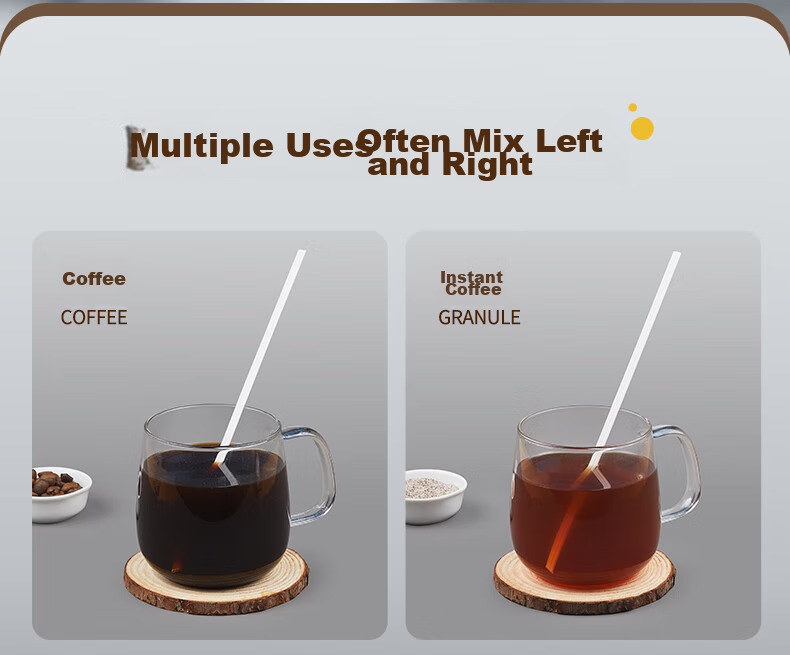 YOUAO Disposable Stirrers, 100 Individually Wrapped, PLA Biodegradable, Three-Hole Plastic Coffee Stirrers for Hot Drinks 7